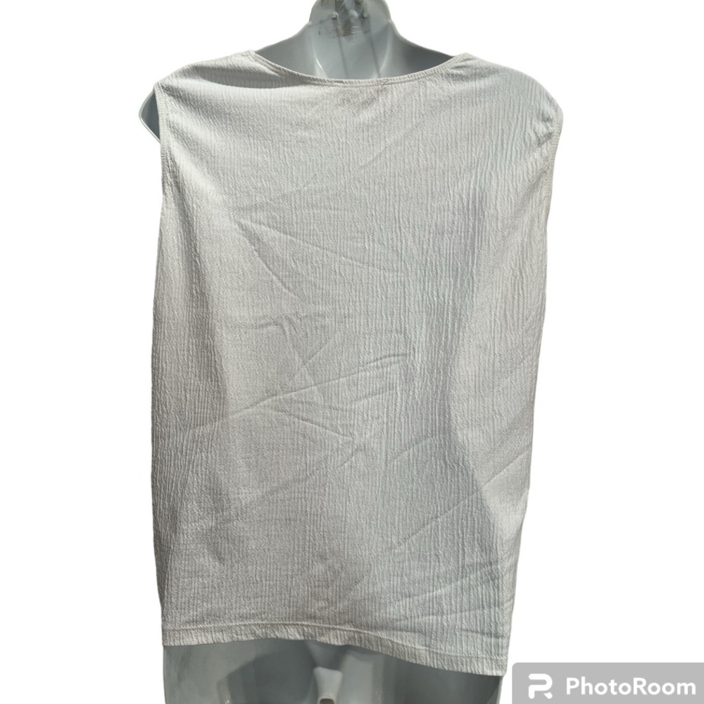 JM Collection White Tank/Shell top. Size large - Picture 2 of 8